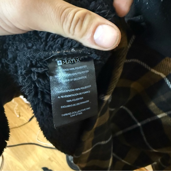 Matix Black and Brown Plaid Shirt Jacket - Picture 6 of 8